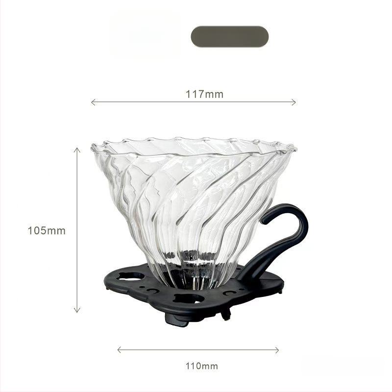V60 kávé filterező készlet hőálló boroszilikát üvegből, állvánnyal és üveg tálalókancsóval