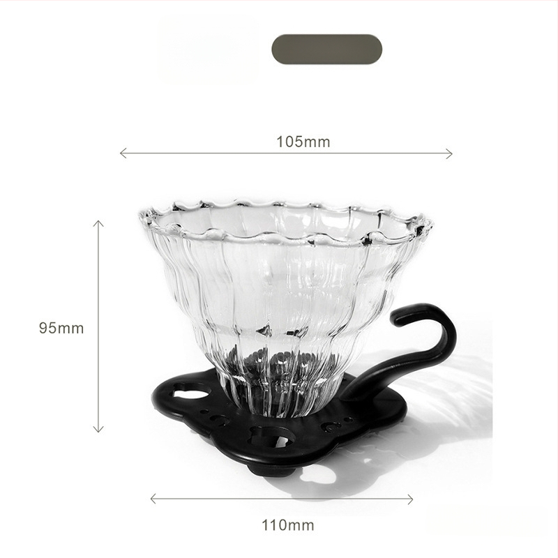 V60 kávé filterező készlet hőálló boroszilikát üvegből, állvánnyal és üveg tálalókancsóval