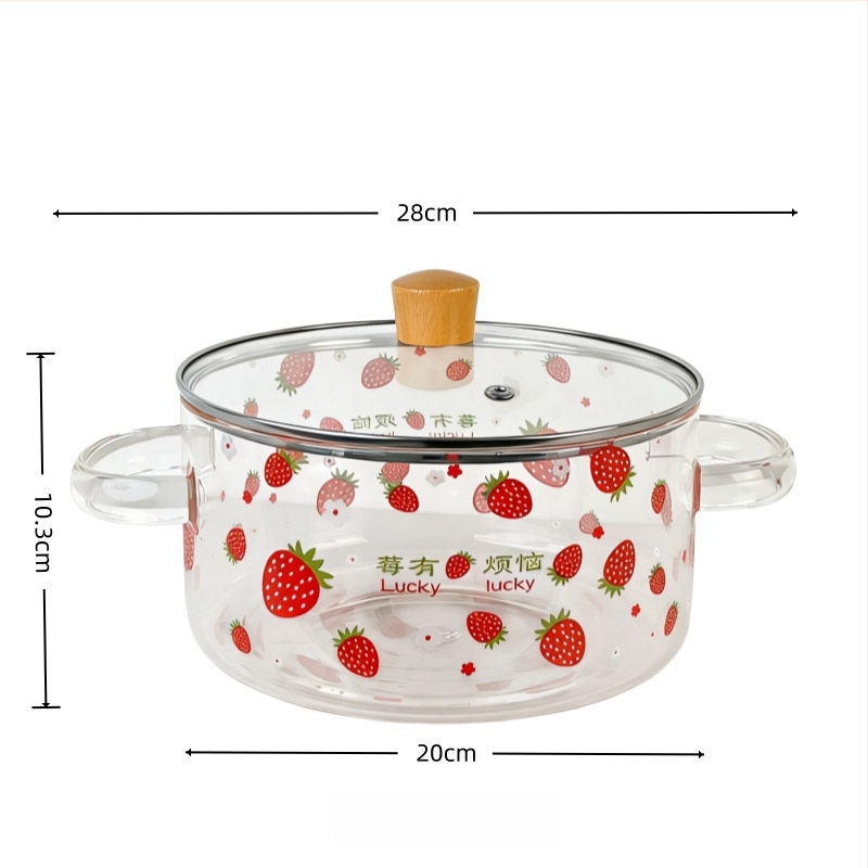 Boroszilikát üveg leveses fazék, 3600 ml, ultranagy kapacitás, magas hőmérséklet-állóság, nyílt lánghoz alkalmas, otthoni használatra, egyszerű dizájn