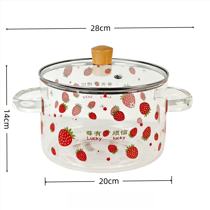 Boroszilikát üveg leveses fazék, 3600 ml, ultranagy kapacitás, magas hőmérséklet-állóság, nyílt lánghoz alkalmas, otthoni használatra, egyszerű dizájn