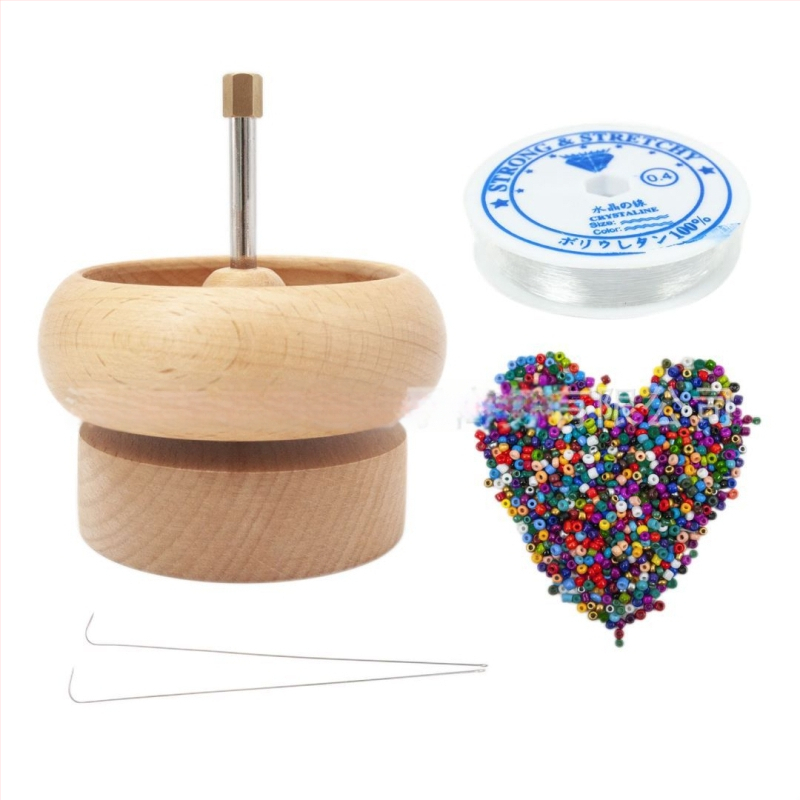 Unealtă DIY pentru așezarea mărgelelor – 10 cm, din lemn masiv, manual