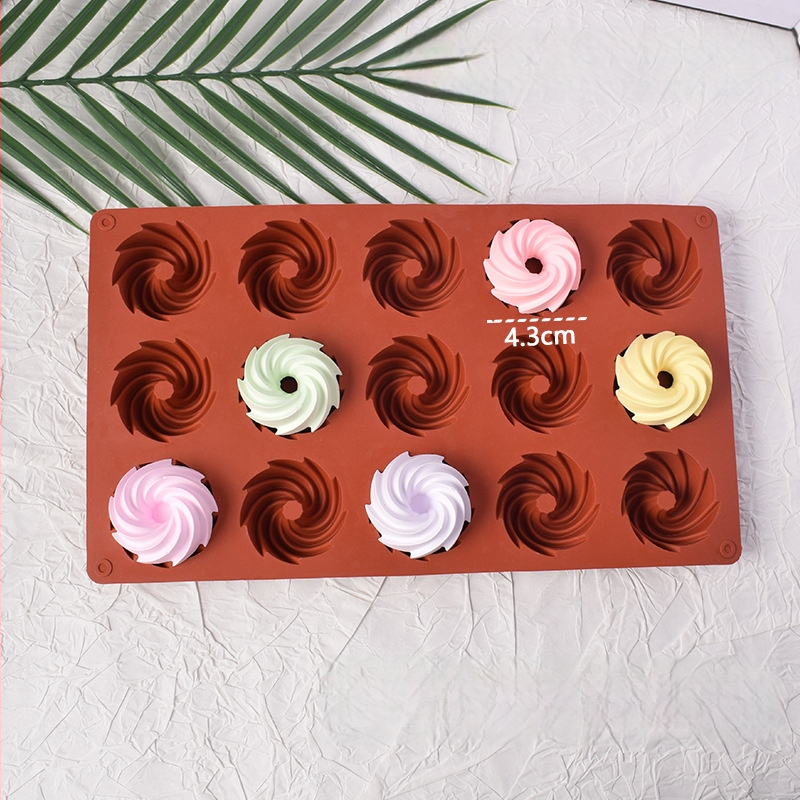 Mini spirálos fánk szilikon forma, vajtészta süteményekhez és tortadíszítéshez csokoládé fondant