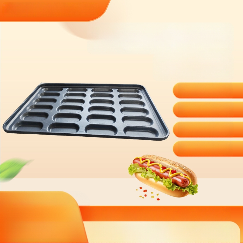 24 rekeszes tapadásmentes hot dog forma, kör és négyzet alakú sütőedény, otthoni és professzionális használatra