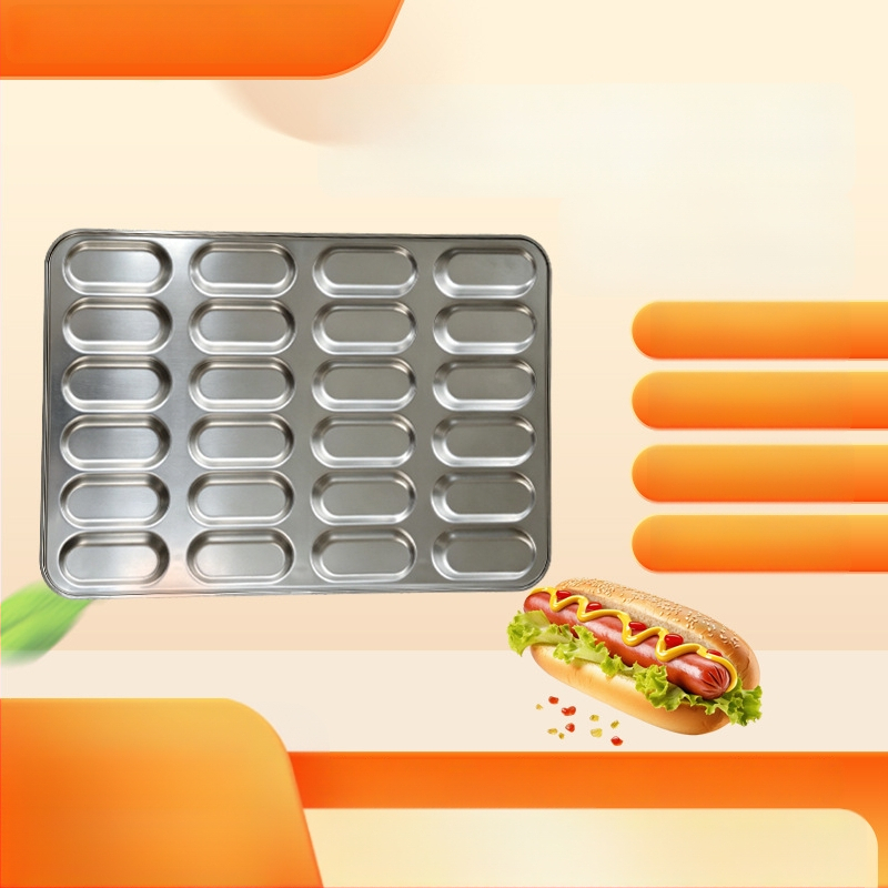 24 rekeszes tapadásmentes hot dog forma, kör és négyzet alakú sütőedény, otthoni és professzionális használatra