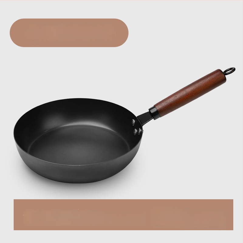 Lapos aljú vas serpenyő, bevonat nélküli, indukciós és gáztűzhelyen is használható, otthoni steak sütéséhez