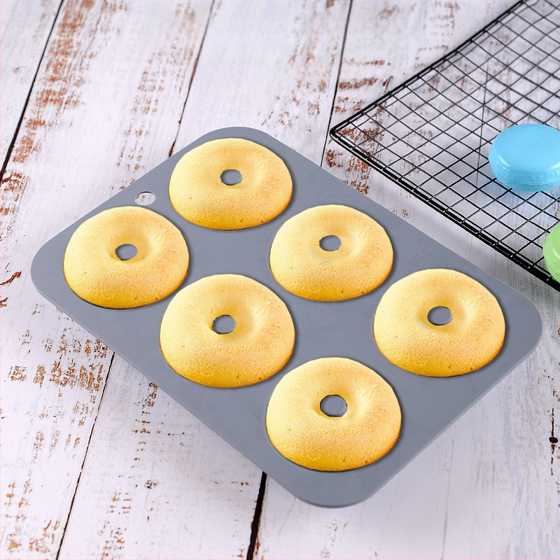 Szilikon fánkforma, 6 üreges, DIY sütéshez, hőálló