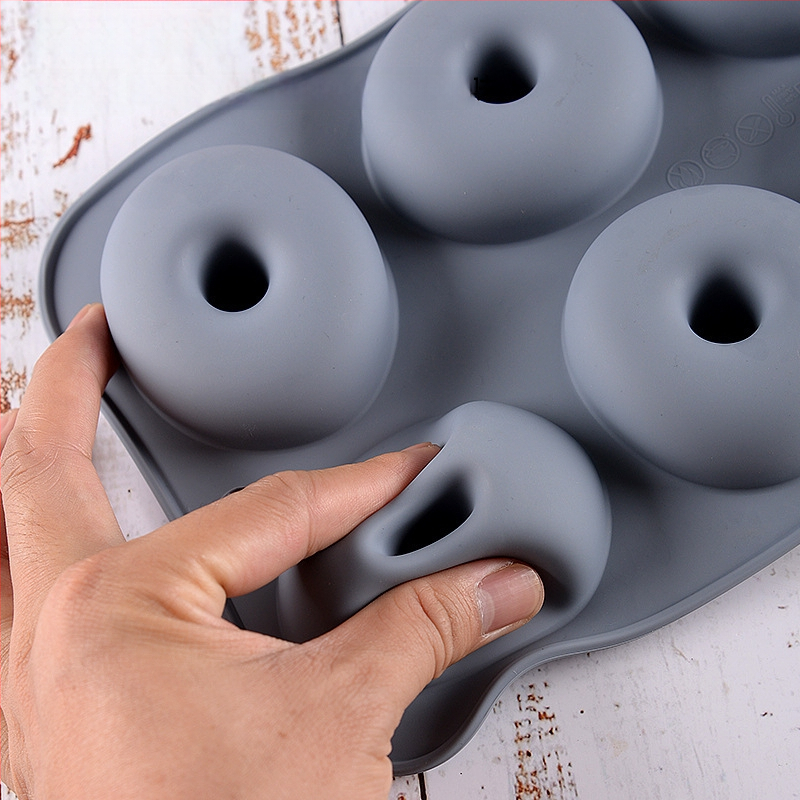 Szilikon fánkforma, 6 üreges, DIY sütéshez, hőálló