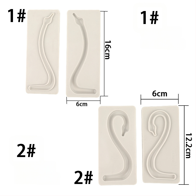 Hattyúnyak szilikon forma tortadíszítéshez fondanttal, 3D csokoládé forma.