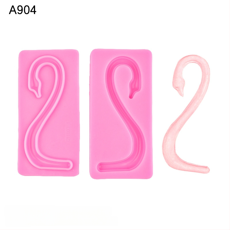 Hattyúnyak szilikon forma tortadíszítéshez fondanttal, 3D csokoládé forma.