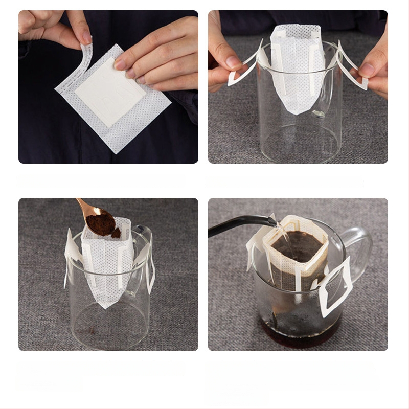 Egyszer használatos kávéfőző filterpapírok pour-over készlet hálós tölcsérrel