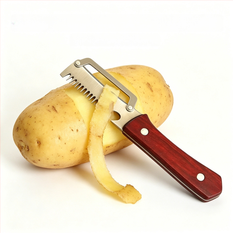 Multifunkcionális konyhai eszköz hámozóval és szeletelővel – ananászhoz, dinnyéhez és cukornádhoz – rozsdamentes acél, modern dizájn