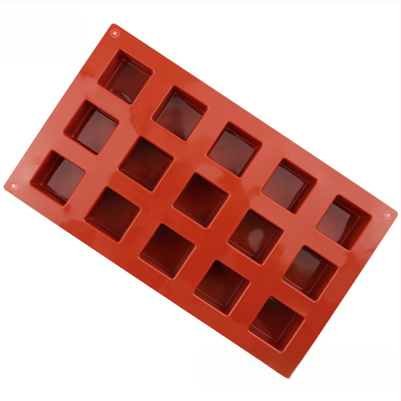 15 rekeszes 3D kocka forma szilikonból DIY mousse tortákhoz és csokoládéhoz
