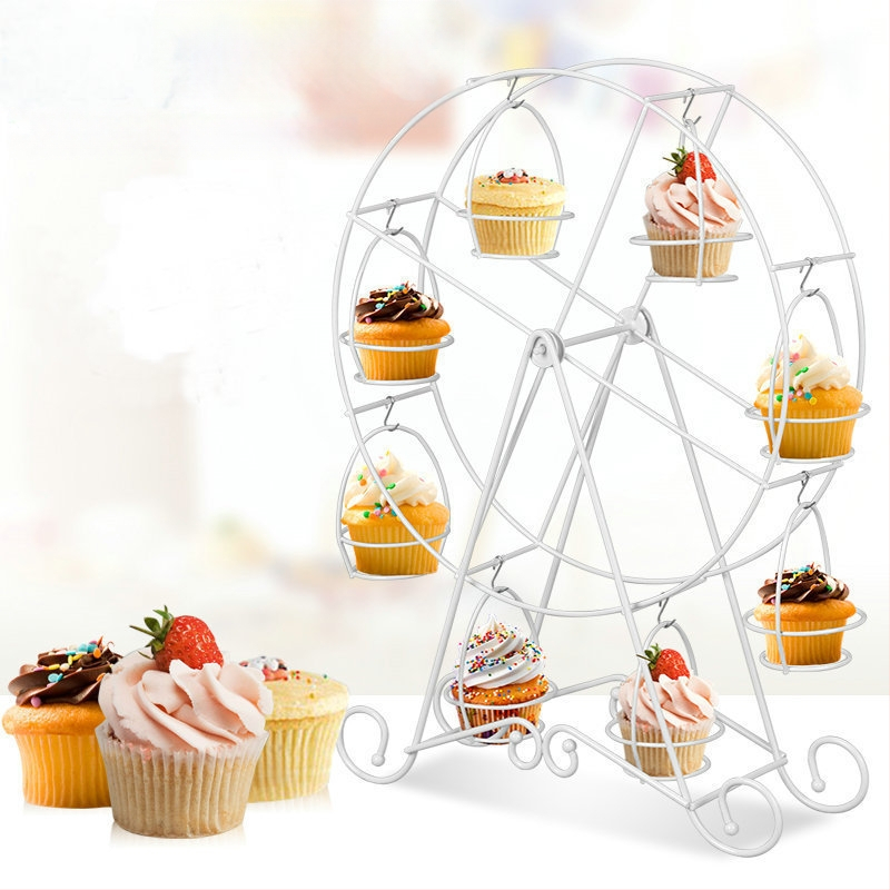 8 poharas Forgó Ferris Wheel Süteményállvány – Muffinállvány DIY sütéshez