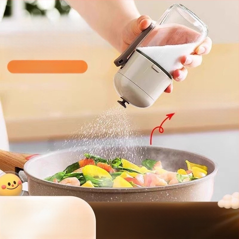 Hexagonális üveges fűszertartó pontos sóadagolóval és nedvességálló kialakítással