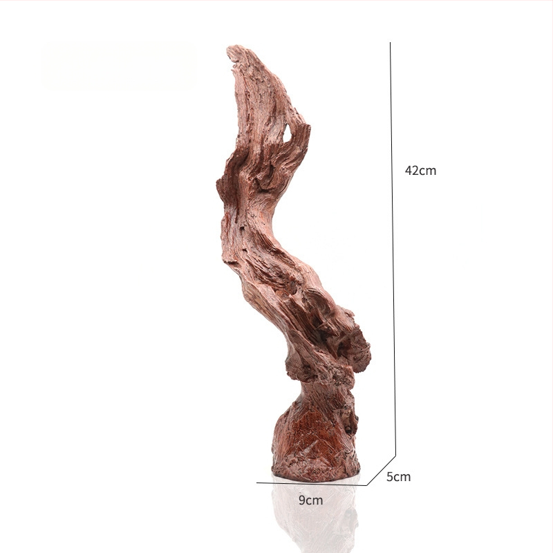 Ornament decorativ pentru acvariu din rășină, ramuri simulate și sculptură de rădăin, decor în stil rockery