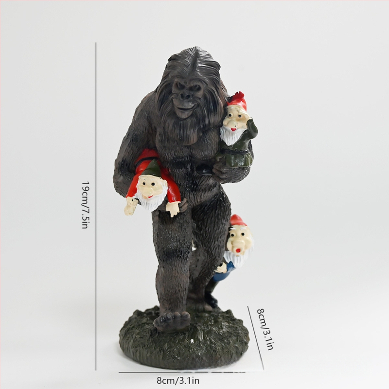 Ručna izrada smolne figurice: gnom, orangutan i medvjed, za unutarnju i vanjsku dekoraciju