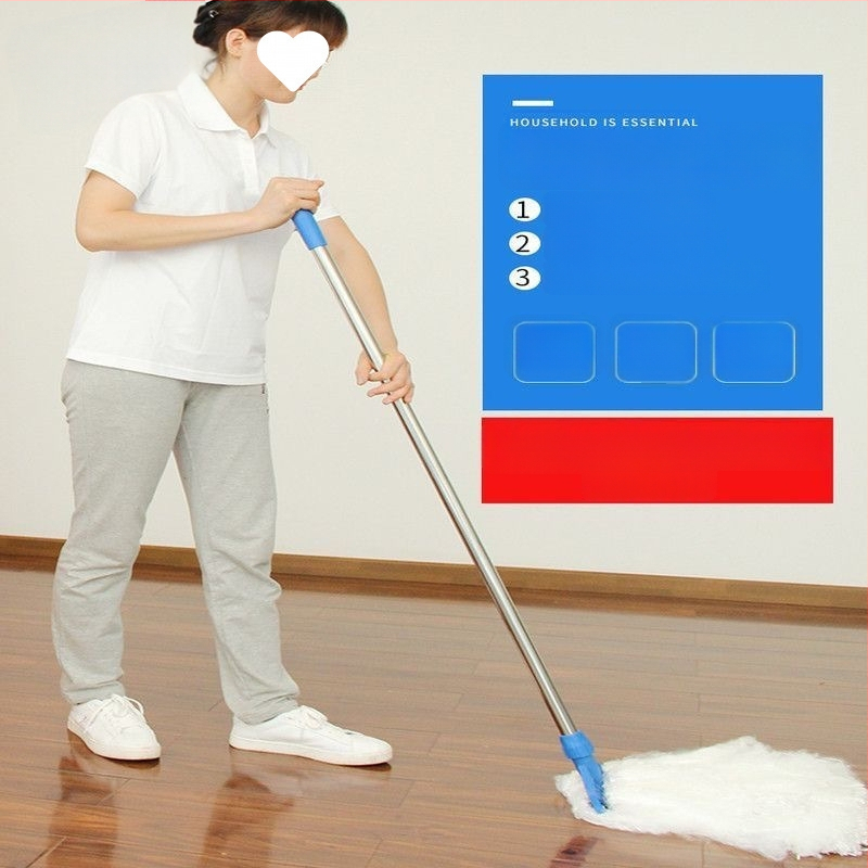 Hosszú élettartamú, szálmentes, nedvszívó selyem-pamut mop fapadlókra mikroszálas kendővel