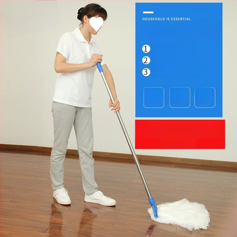 Hosszú élettartamú, szálmentes, nedvszívó selyem-pamut mop fapadlókra mikroszálas kendővel