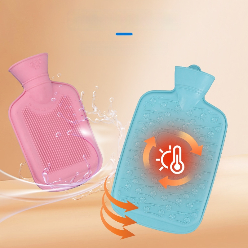 500 ml gumírozott melegvíz-táska otthoni használatra – kéz- és lábmelegítő, vízzel tölthető, hagyományos vastag kialakítás