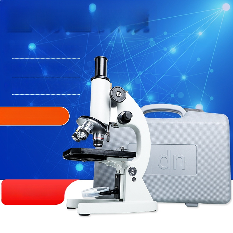 HD optikás biológiai mikroszkóp, nagyítások 1000x, 640x és 1600x, tudományos kísérletekhez és oktatáshoz