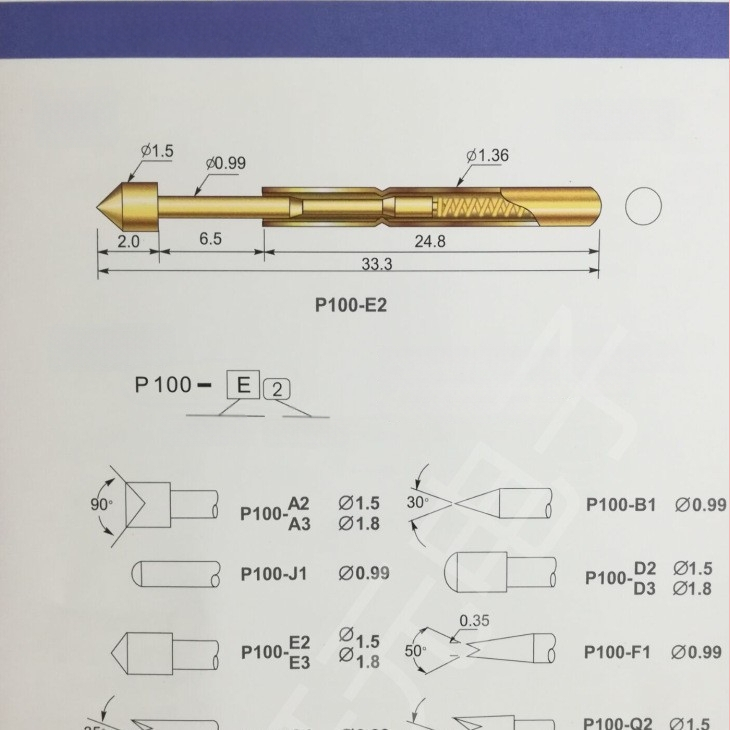P100-H2 teszt tű, Huayu probe, 1.36; Nine-Claw Plum Blossom Head Needle, 1.7 mm, Plum Blossom 1.35 mm