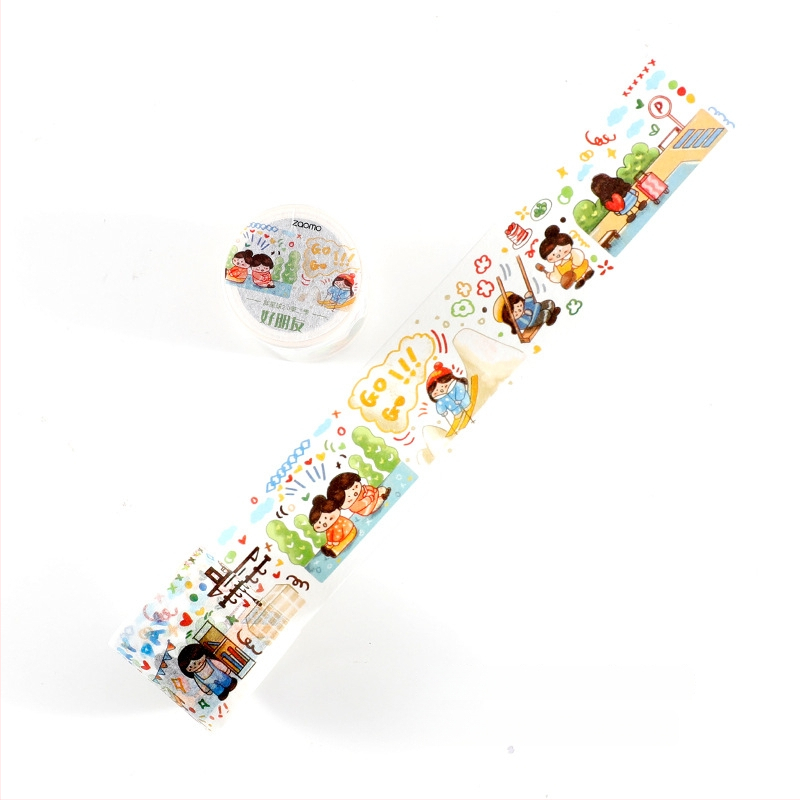 Washi szalag Fat Planet 2.0 Season 2 – 12 kreatív, aranyos DIY napló dekorációs matricák
