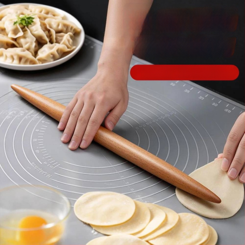 Pengyi Nem tapadós Fa Nyújtófa tésztához, fondant-hoz, tésztához és gyoza-lapokhoz
