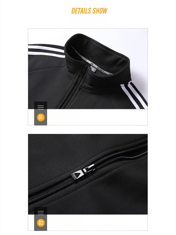 Compleu sport cu trei dungi pentru cupluri, uniformă unisex pentru școală și muncă, imprimare logo disponibilă, pentru mai multe situații