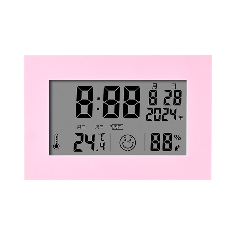 Ceas de birou LCD multifuncțional cu termometru și higrometru, calendar, alarmă, afișaj 24 de ore