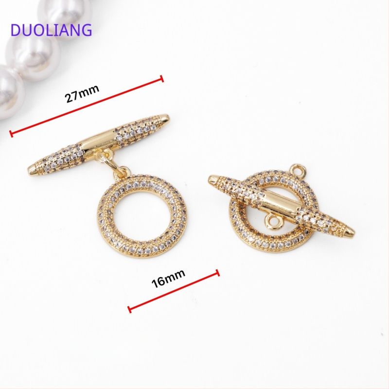 Închizătoare circulară din cupru placată cu aur 18K, ton auriu, pentru brățări cu perle și lanț – piese DIY bijuterii