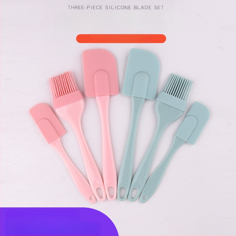 Három darabos szilikon spatula készlet, magas hőmérsékletnek ellenálló sütéshez, szilikon ecset, élelmiszer-minőség, egy darabos szilikon spatula