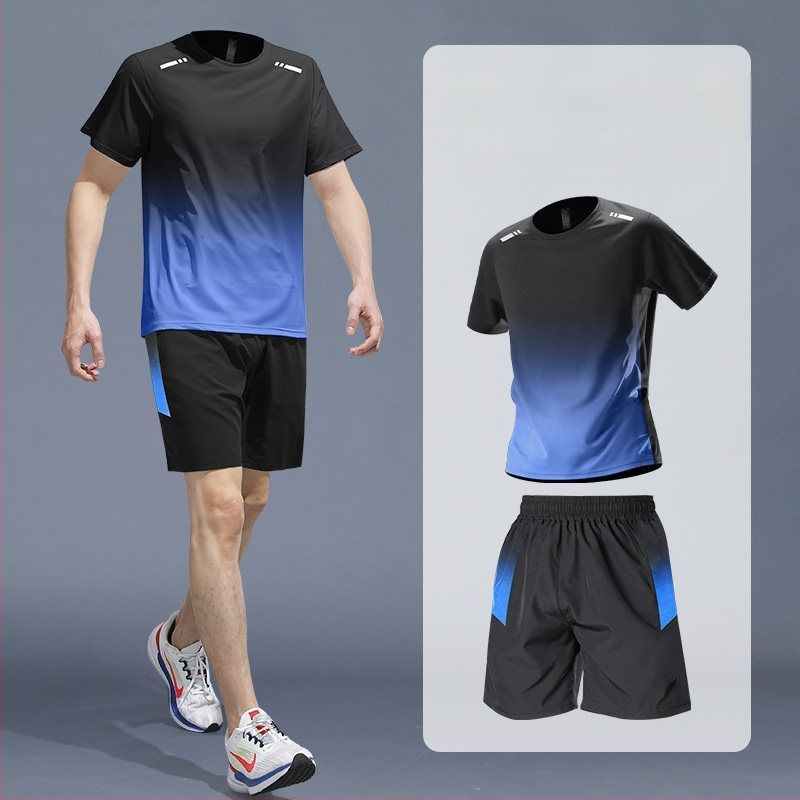Costum sportiv de vară pentru alergare – tricou cu mâneci scurte și pantaloni scurți, uscare rapidă, pentru badminton și antrenament