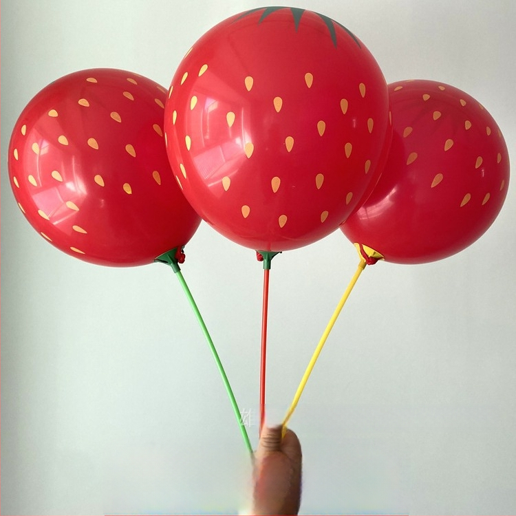 Balon din latex de 12 inch cu model de căpșună pentru copii - temă fructe, jucărie