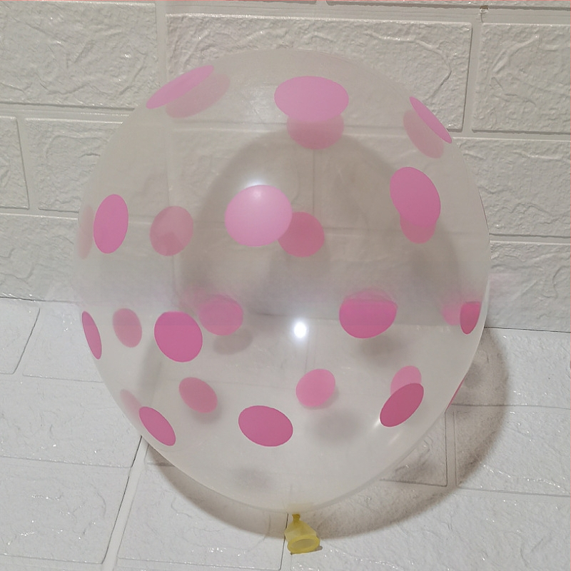 Balon roz cu buline, 12 inch, transparent din latex, decor pentru ziua de naștere