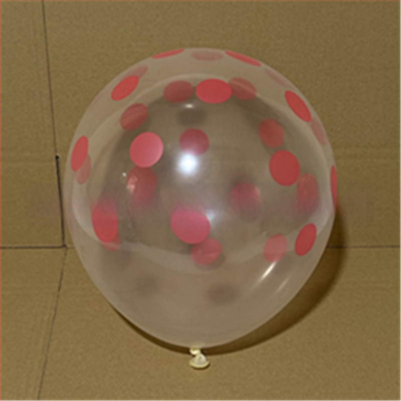 Balon roz cu buline, 12 inch, transparent din latex, decor pentru ziua de naștere