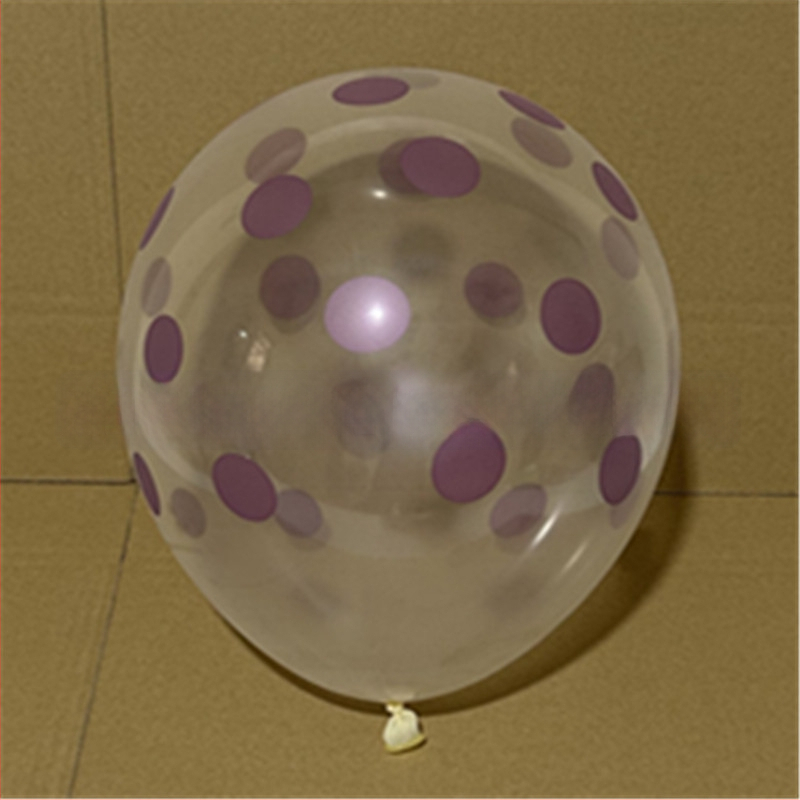 Balon roz cu buline, 12 inch, transparent din latex, decor pentru ziua de naștere