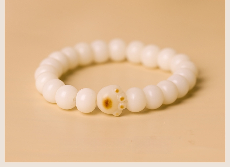 Brățară din rădăcină Bodhi cu mărgele, design pisică norocoasă, împletită, unisex, stil Duobao