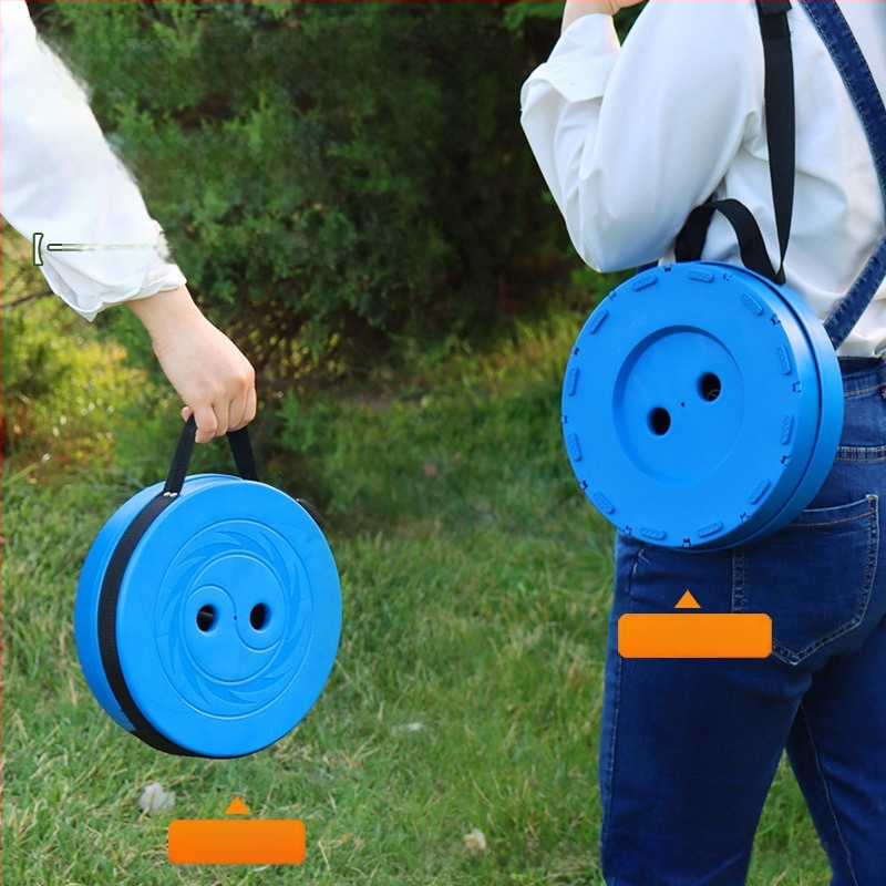 3-Buckle Folding Telescopic Stool for Outdoor Travel Queuing, Adjustable Rainbow Fishing Stool, Rainbow Folding