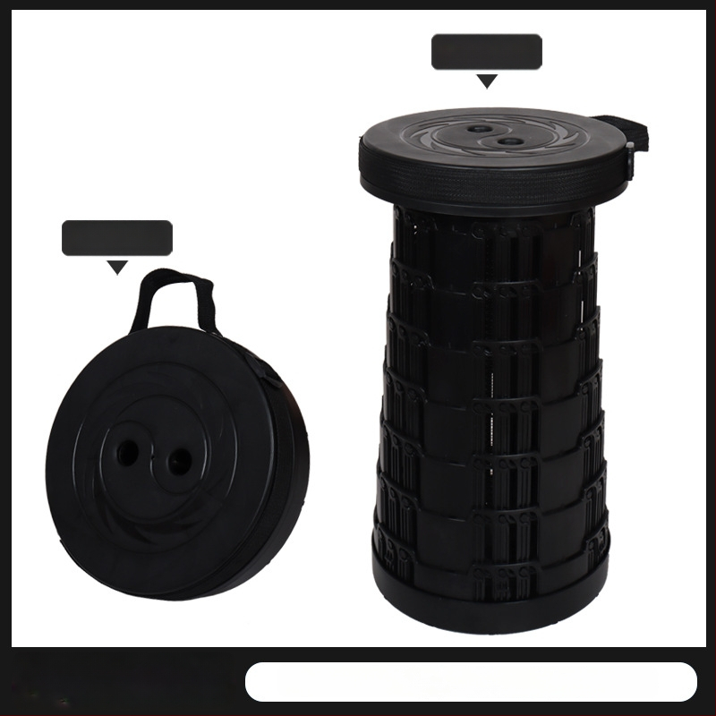 3-Buckle Folding Telescopic Stool for Outdoor Travel Queuing, Adjustable Rainbow Fishing Stool, Rainbow Folding