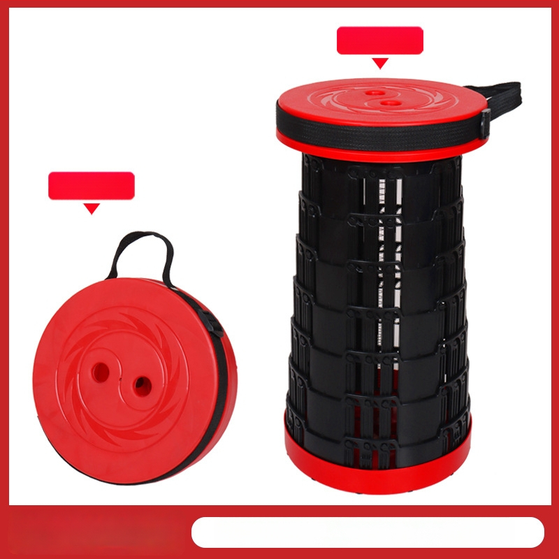 3-Buckle Folding Telescopic Stool for Outdoor Travel Queuing, Adjustable Rainbow Fishing Stool, Rainbow Folding