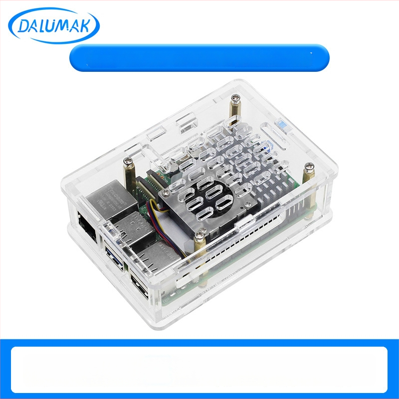 Ακρυλικό περίβλημα ψύξης για Raspberry Pi 5ης γενιάς, συμβατό με Active Cooler ψύκτρα