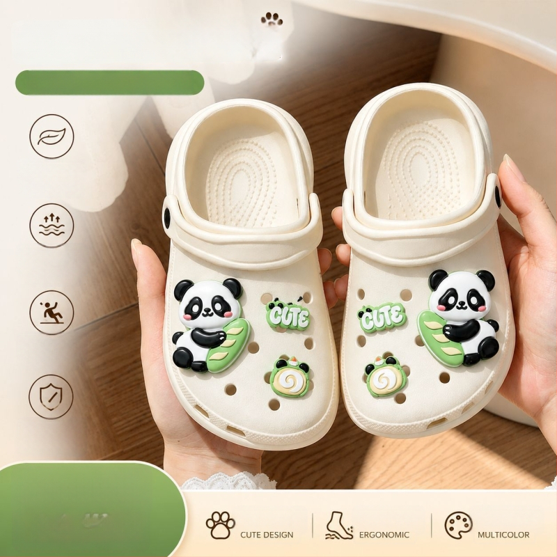 Летни детски Panda сандали, EVA, затворен пръст, дишащи и противохлъзгащи