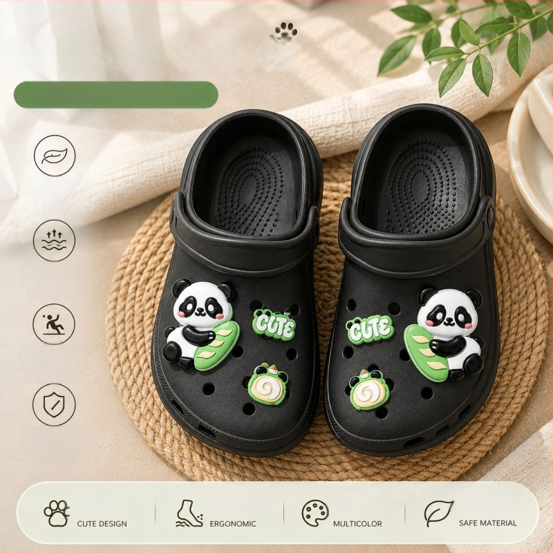 Летни детски Panda сандали, EVA, затворен пръст, дишащи и противохлъзгащи