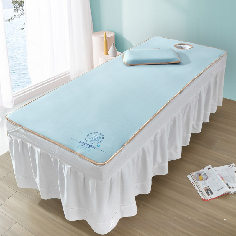 Πυκνό ψυχρό Μάτ για κρεβάτι ομορφιάς με ice silk, αναδιπλούμενο σετ μασάζ δύο τεμαχίων, πλένεται στο πλυντήριο.