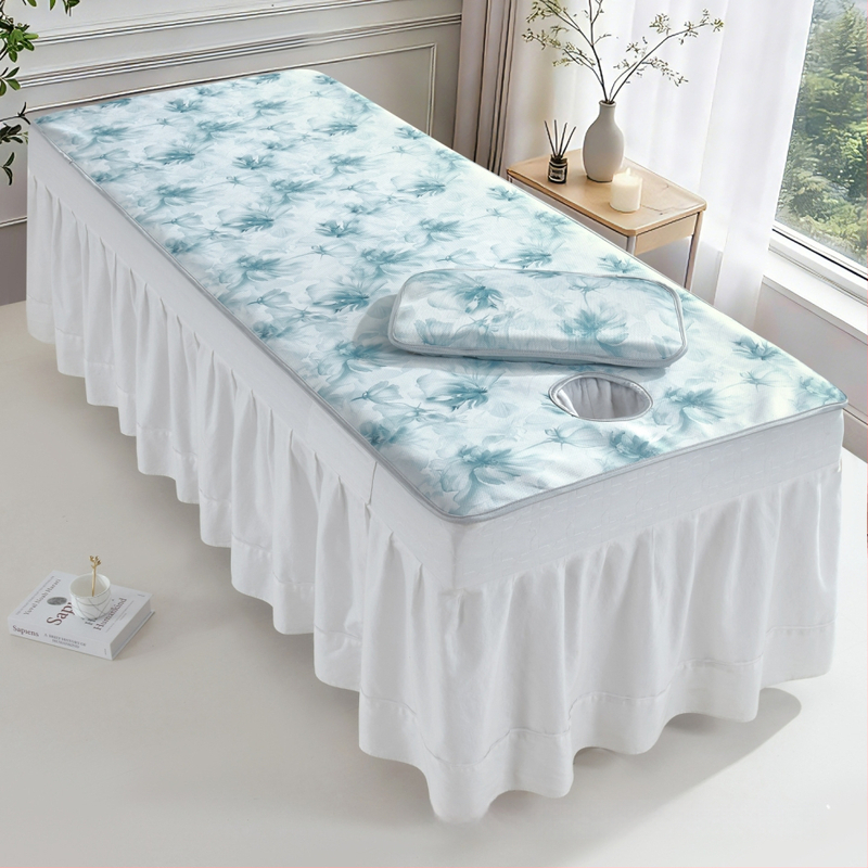 Πυκνό ψυχρό Μάτ για κρεβάτι ομορφιάς με ice silk, αναδιπλούμενο σετ μασάζ δύο τεμαχίων, πλένεται στο πλυντήριο.