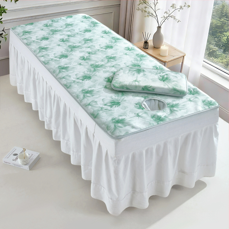 Πυκνό ψυχρό Μάτ για κρεβάτι ομορφιάς με ice silk, αναδιπλούμενο σετ μασάζ δύο τεμαχίων, πλένεται στο πλυντήριο.