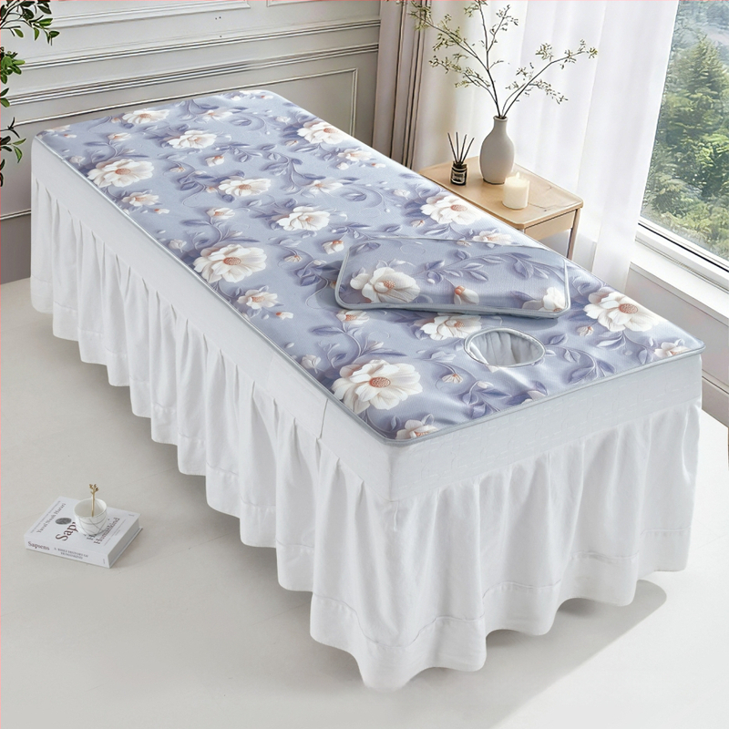 Πυκνό ψυχρό Μάτ για κρεβάτι ομορφιάς με ice silk, αναδιπλούμενο σετ μασάζ δύο τεμαχίων, πλένεται στο πλυντήριο.