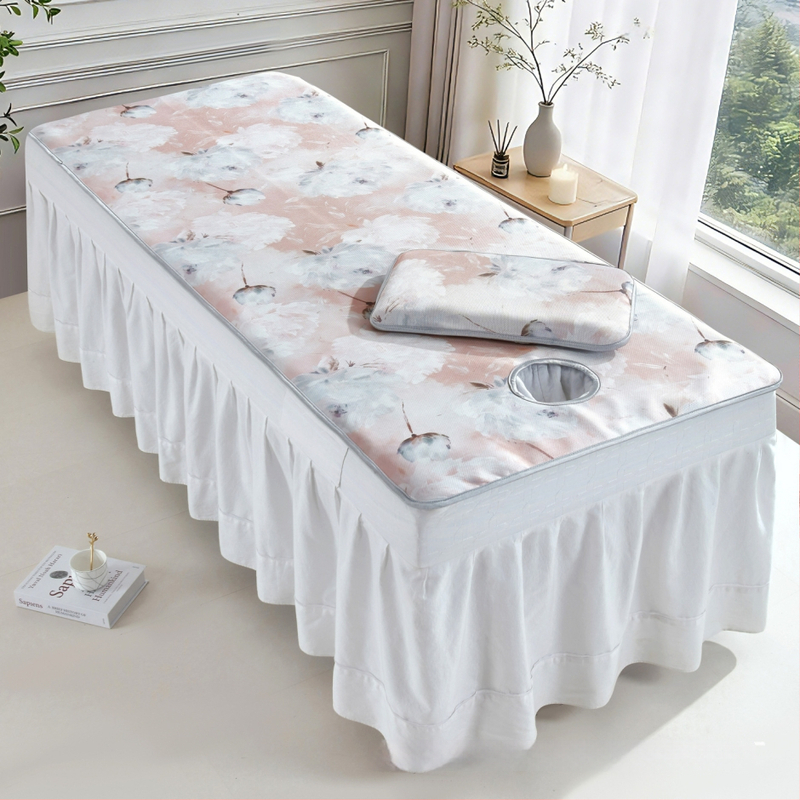 Πυκνό ψυχρό Μάτ για κρεβάτι ομορφιάς με ice silk, αναδιπλούμενο σετ μασάζ δύο τεμαχίων, πλένεται στο πλυντήριο.