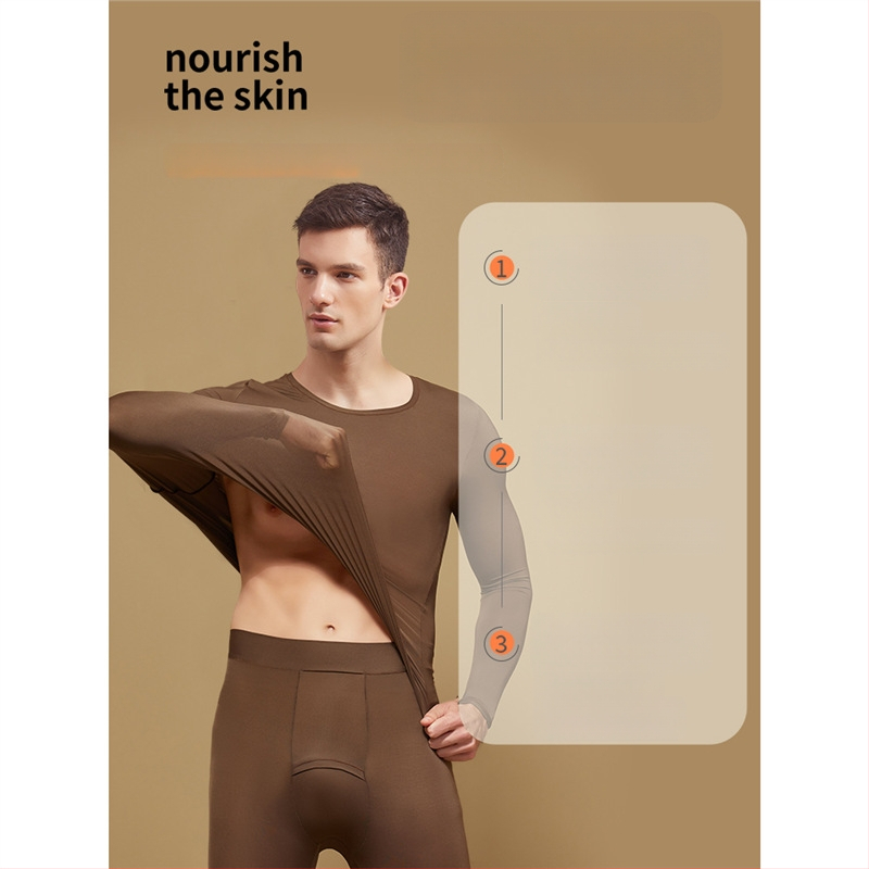 Set termic masculin cu bază din acid hialuronic, top și pantaloni, pentru toamnă/iarnă