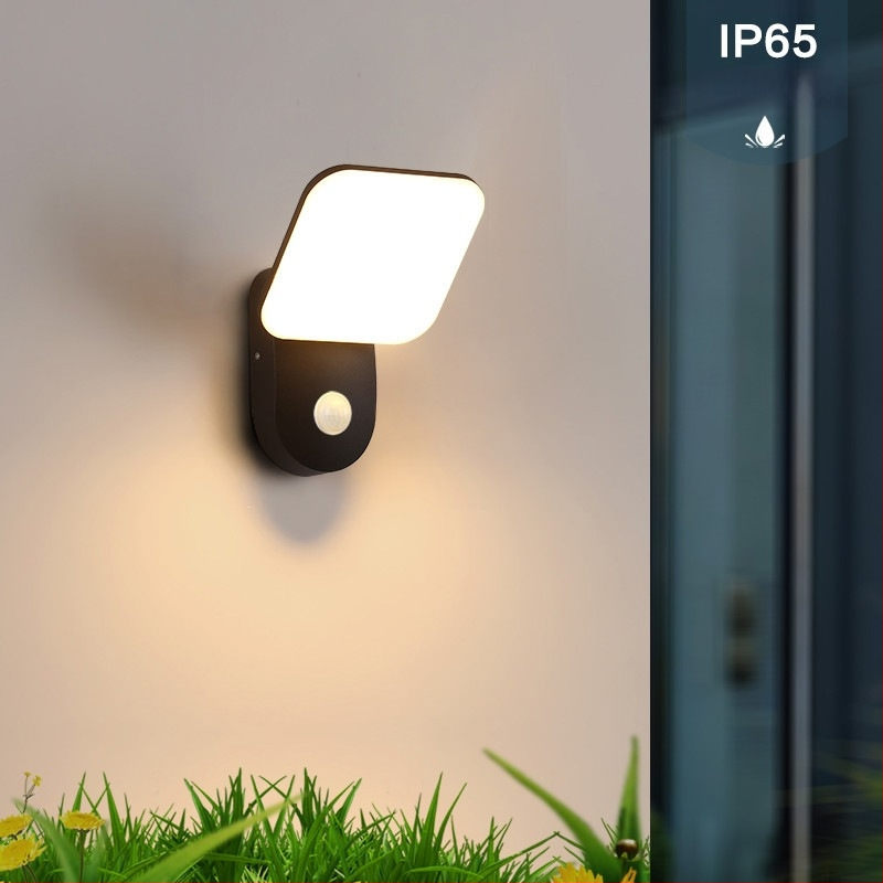 LED εξωτερικός φωτισμός τοίχου με αισθητήρα, αδιάβροχο φως κήπου για αυλή, βεράντα, μπαλκόνι και είσοδο